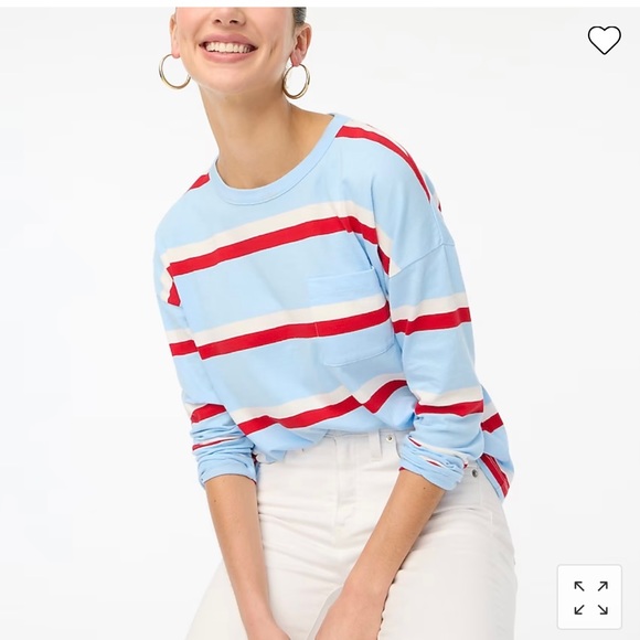 J. Crew Tops - #930 NWT Striped Long Sleeve Pocket Tee Small